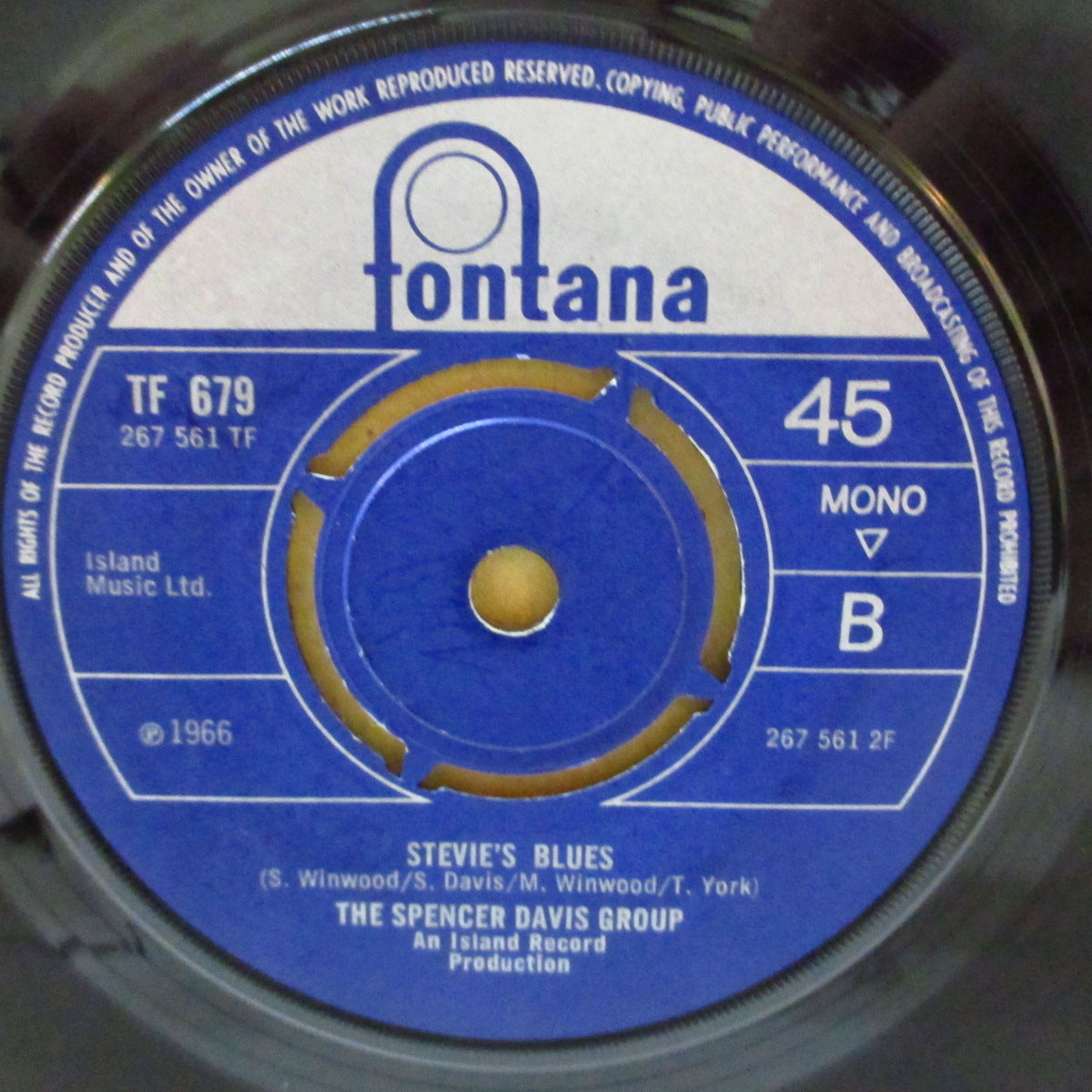 SPENCER DAVIS GROUP (スペンサー・デイヴィス・グループ) - Somebody Help Me (UK '65 オリジナル・モノラル「4プロング・ラウンドセンター」 7インチ+カンパニースリーブ)