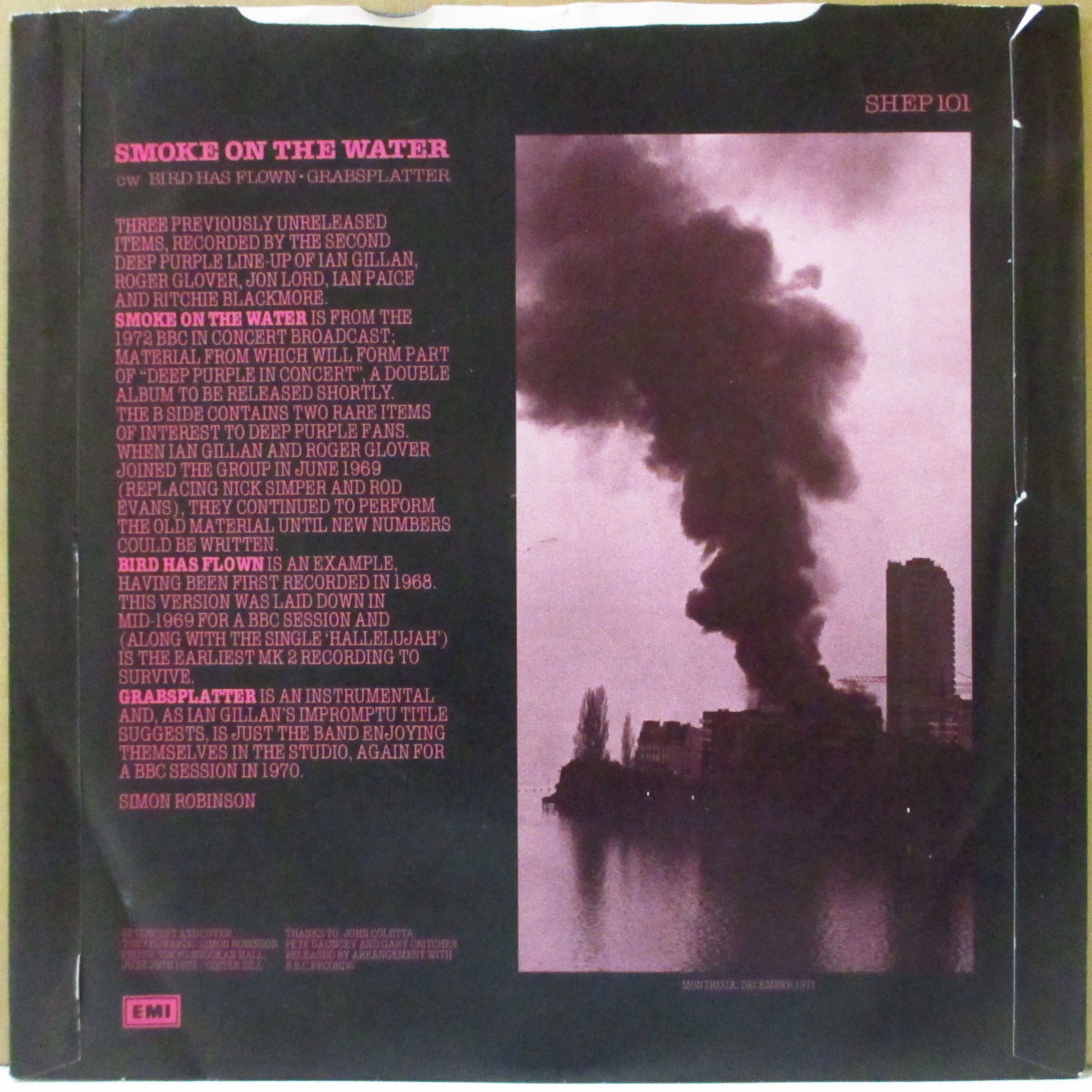 DEEP PURPLE (ディープ・パープル) - New Live And Rare Vol.3 (UK '80 オリジナル3曲入り「両面黒文字印刷」ラベ・フラットセンター」 7インチ+ソフト紙ジャケ)