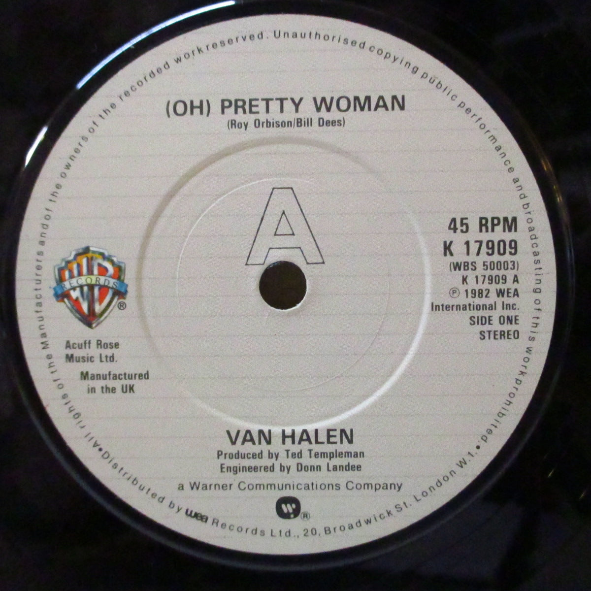 VAN HALEN (ヴァン・ヘイレン) - Pretty Woman (UK '82 オリジナル 7インチ+光沢ソフト紙ジャケ)