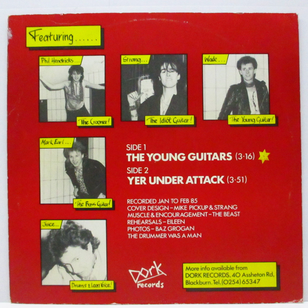 STIFFS, THE (ザ ・スティッフス) - The Young Guitars / Yer Under Attack (UK '85セカンドプレス500枚限定「赤/白ラベ」12"/赤ジャケ)ラストシングル!