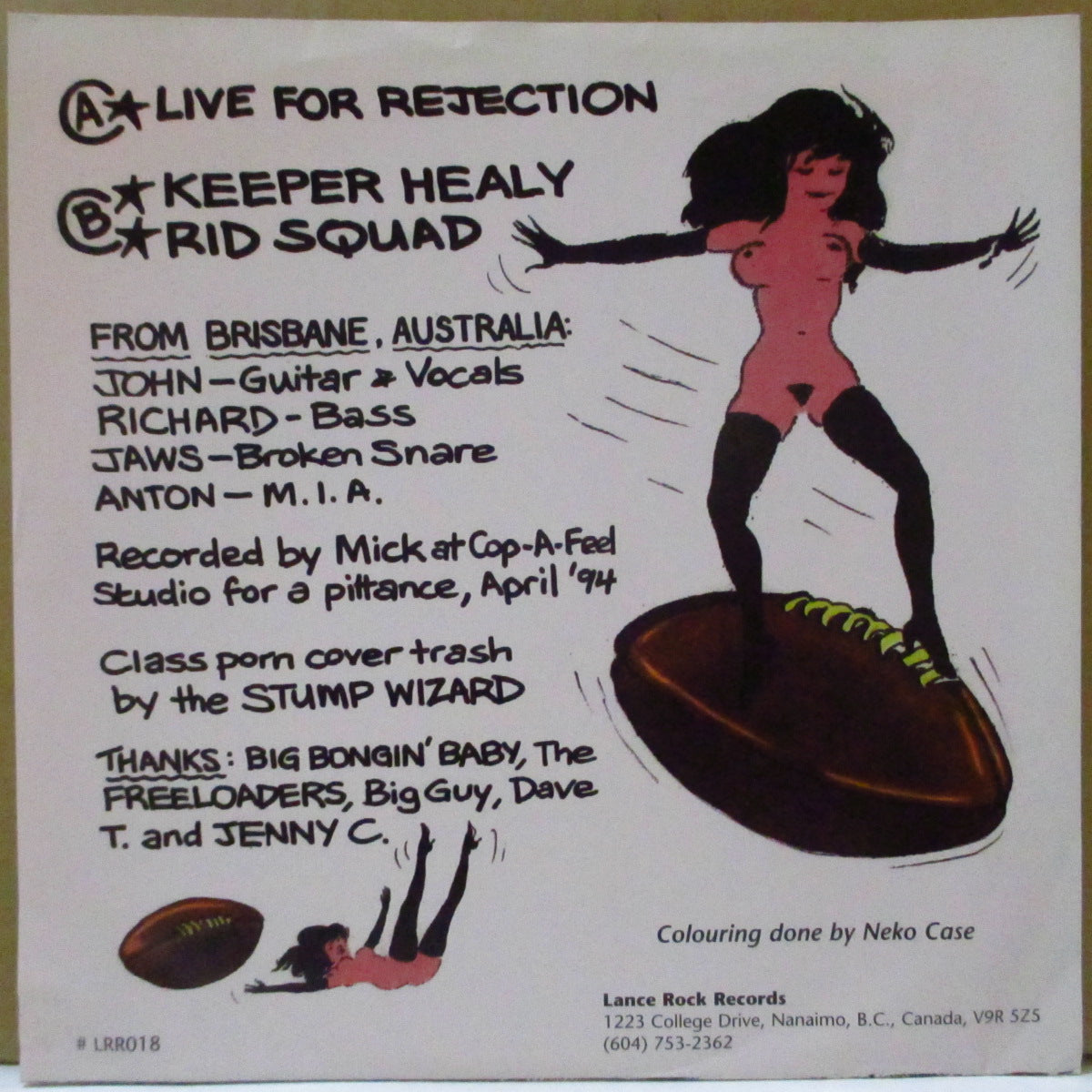 ONYAS, THE (ジ・オンヤス) - Live For Rejection +2 (Canada オリジナル 7インチ+光沢ソフト紙ジャケ, インサート) '97年シングル