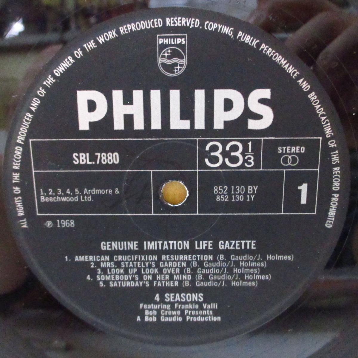 FOUR SEASONS (フォー・シーズンズ) - The Genuine Imitation Life Gazette (UK '69 オリジナル・ステレオ LP /両面コーティング・ジャケ)ソフトサイケPOP調コンセプト・アルバム!