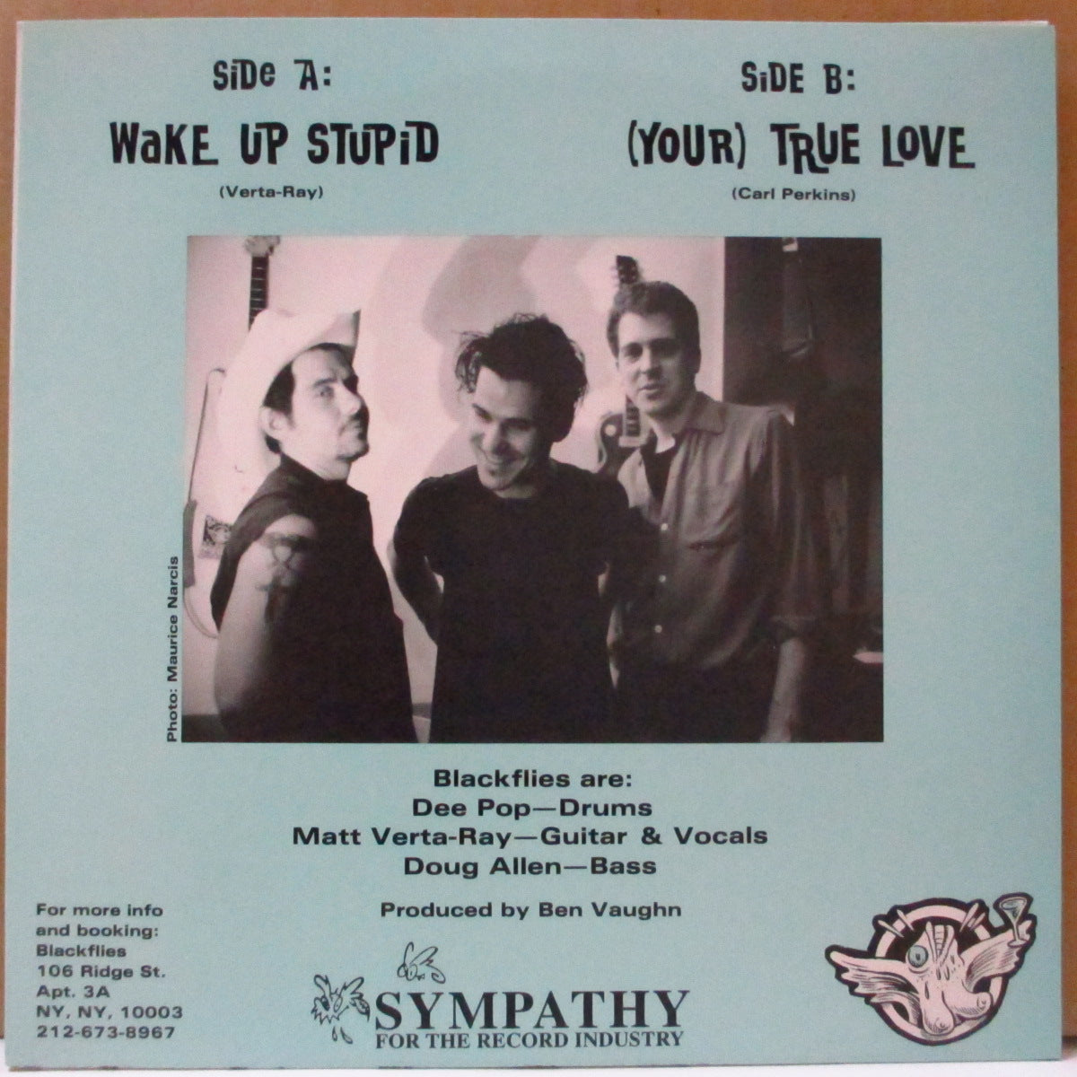 BLACKFLIES (ブラックフライズ) - Wake Up Stupid (US オリジナル 7インチ+光沢固紙ジャケ) '92年シングル