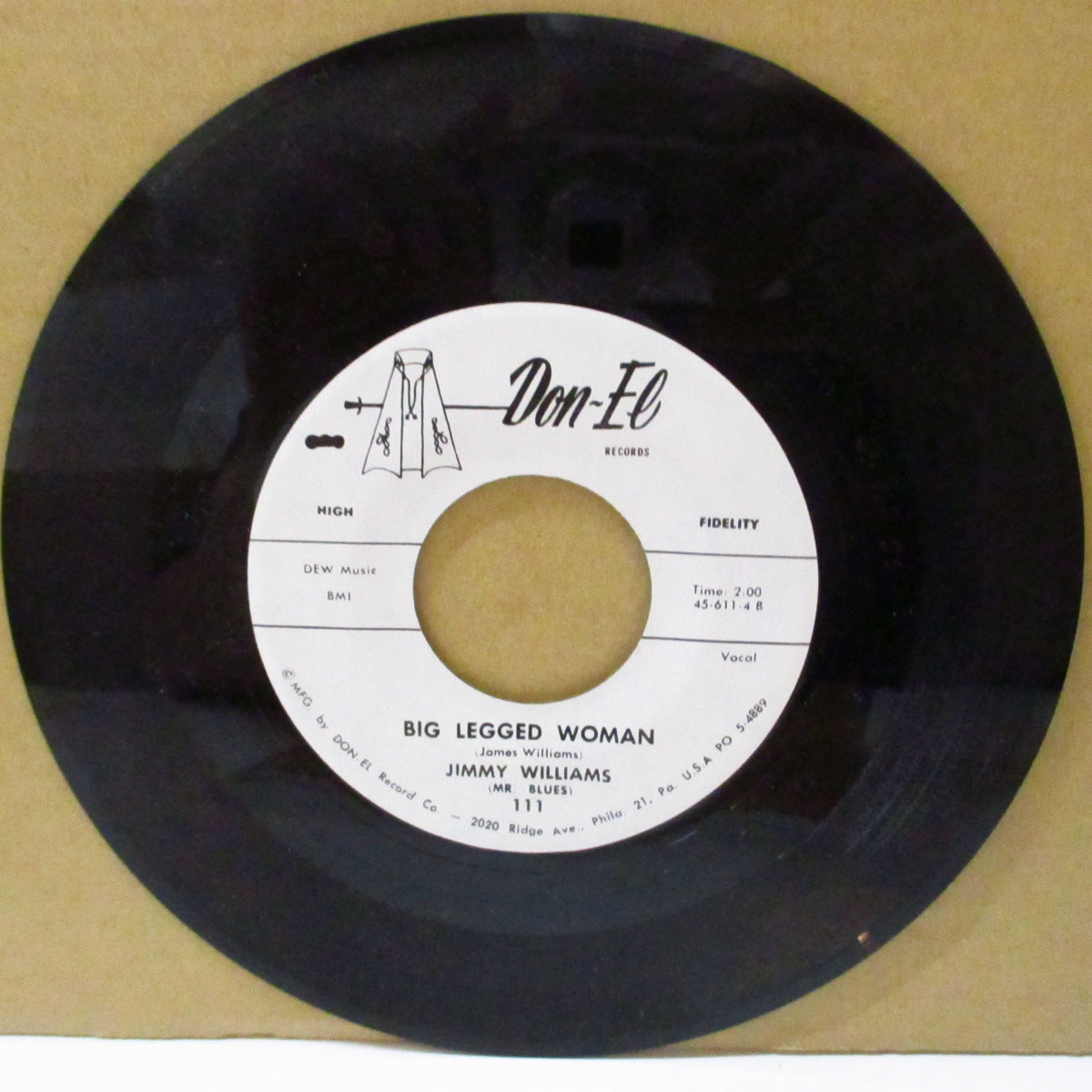 JIMMY WILLIAMS (Jimmy "Mr. Blues" Williams) (ジミー "ミスター・ブルース" ウィリアムス) - Big Legged Woman (US '63 オリジナル 7インチ)ジョー・ターナー系アップテンポ・ジャンプ・R&Bジャイヴァー!