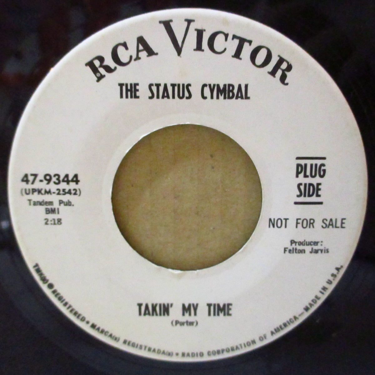 STATUS CYMBAL, THE (ザ・ステータス・シンボル) - Takin' My Time / Blang-Dang (US '67 プロモ・白ラベ7インチ) 両面ミディアム・サンシャイン・ポップ!