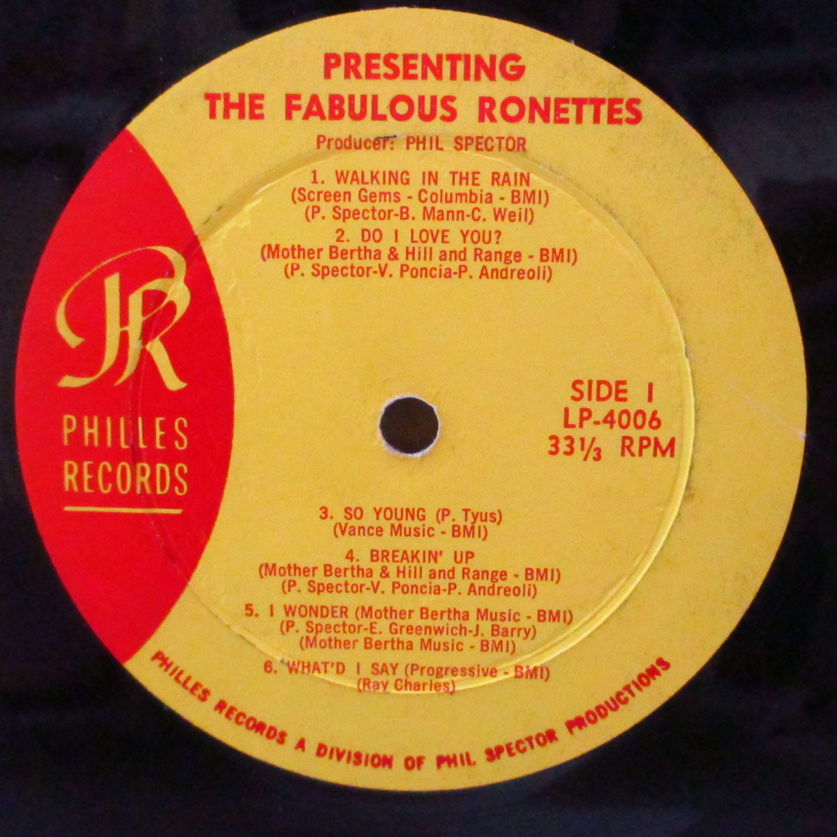 RONETTES, THE (ザ・ロネッツ) - ....Presenting Fabulous The Ronettes feat.Veronica (US '64 セカンド・プレス「赤・黄ラベ」モノラル LP) キズ、ノイズ多。