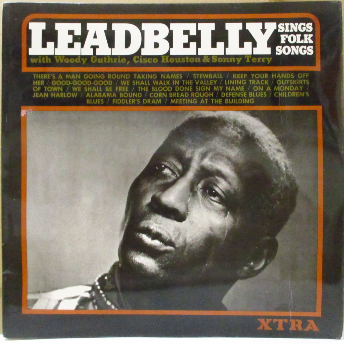 LEADBELLY (レッドベリー) - Sings Folk Songs (UK '68 再発 擬似ステレオ LP)'40年代録音16曲、英別ジャケ再発。近年稀な美品