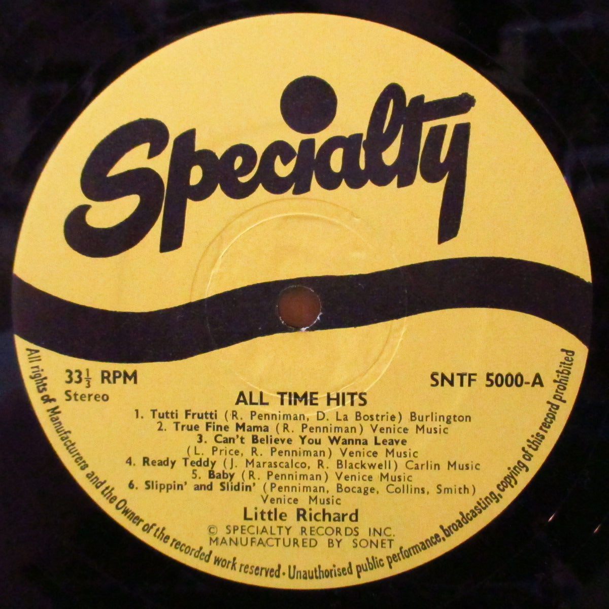LITTLE RICHARD (リトル・リチャード) - All Time Hits (UK '69 オリジナル 擬似ステレオ LP)スペシャルティ社黄金期のベスト全12曲!