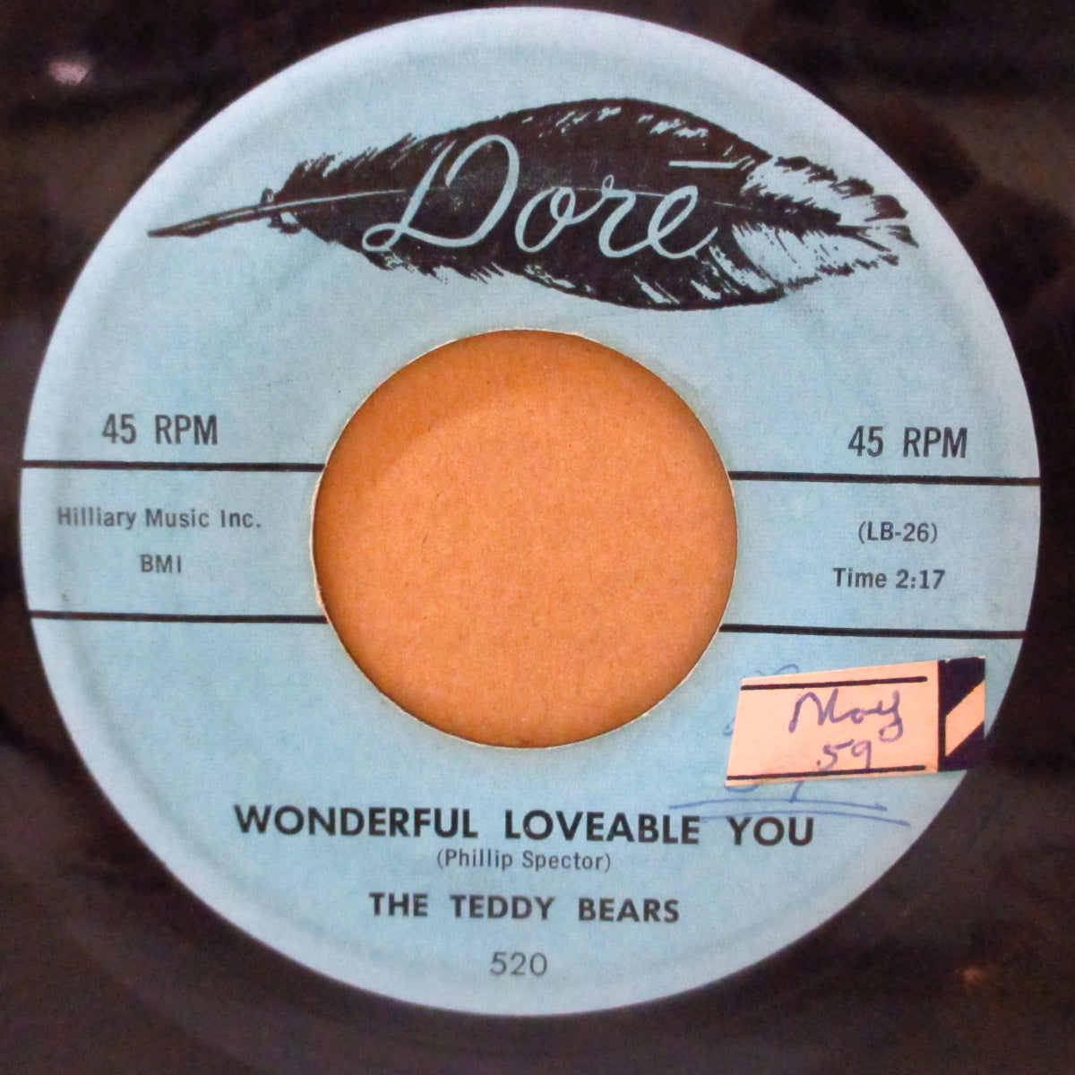 TEDDY BEARS, THE (ザ・テディ・ベアーズ=フィル・スペクター在籍) - Wonderful Loveable You (US '59 オリジナル7インチ) フィル自作哀愁ティーン・バラッド+ロカビリー調のインスト・ジャイバー!