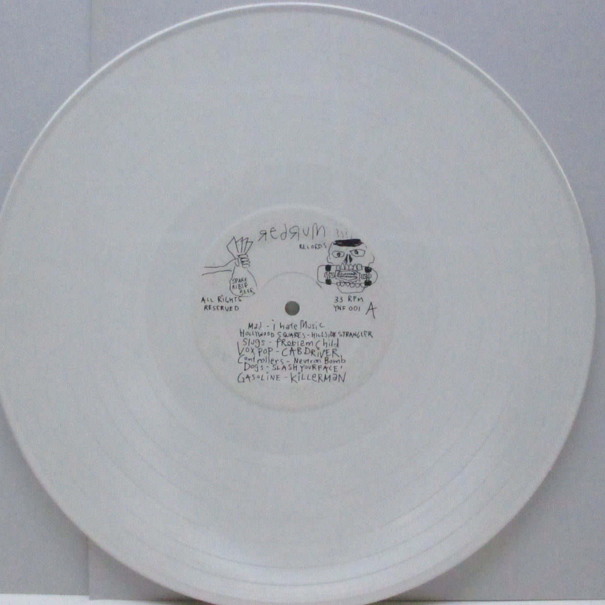 V.A. ('77-'82年各国レアパンク・コンピ) - Killed By Death #1 (US 90's 再発「ホワイトヴァイナル」LP+「白紙」インサート)