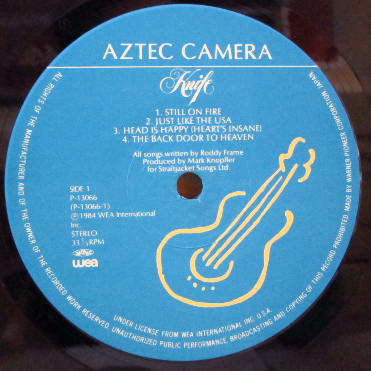 AZTEC CAMERA (アズテック・カメラ) - ナイフ: Knife (Japan オリジナル LP+ソフト紙インサート/帯欠) '84年2ndアルバム