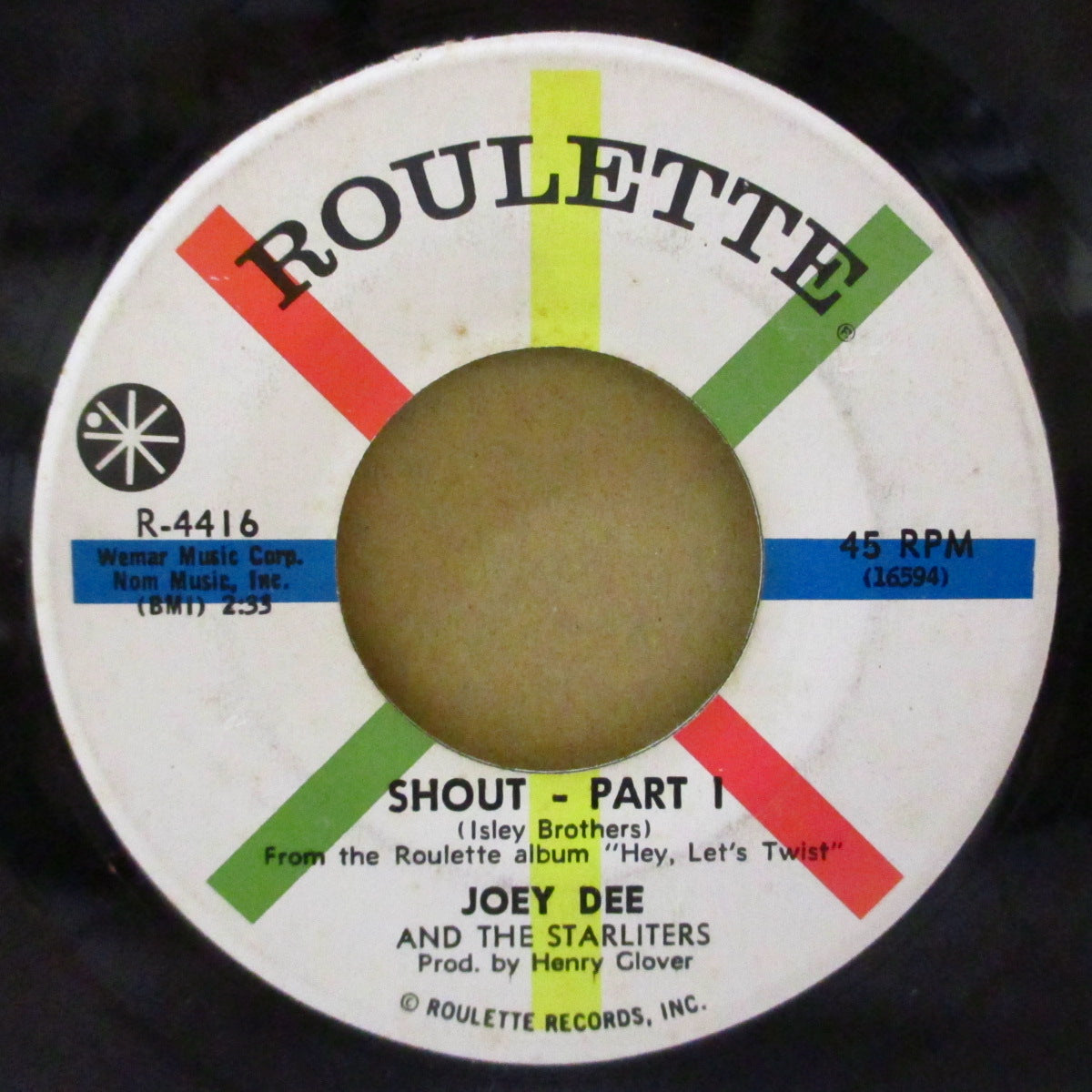 JOEY DEE & THE STARLITERS (ジョーイ・ディー & ザ・スターライターズ) - Shout (Part.1&2) (US オリジナル 7インチ+カンパニースリーブ)