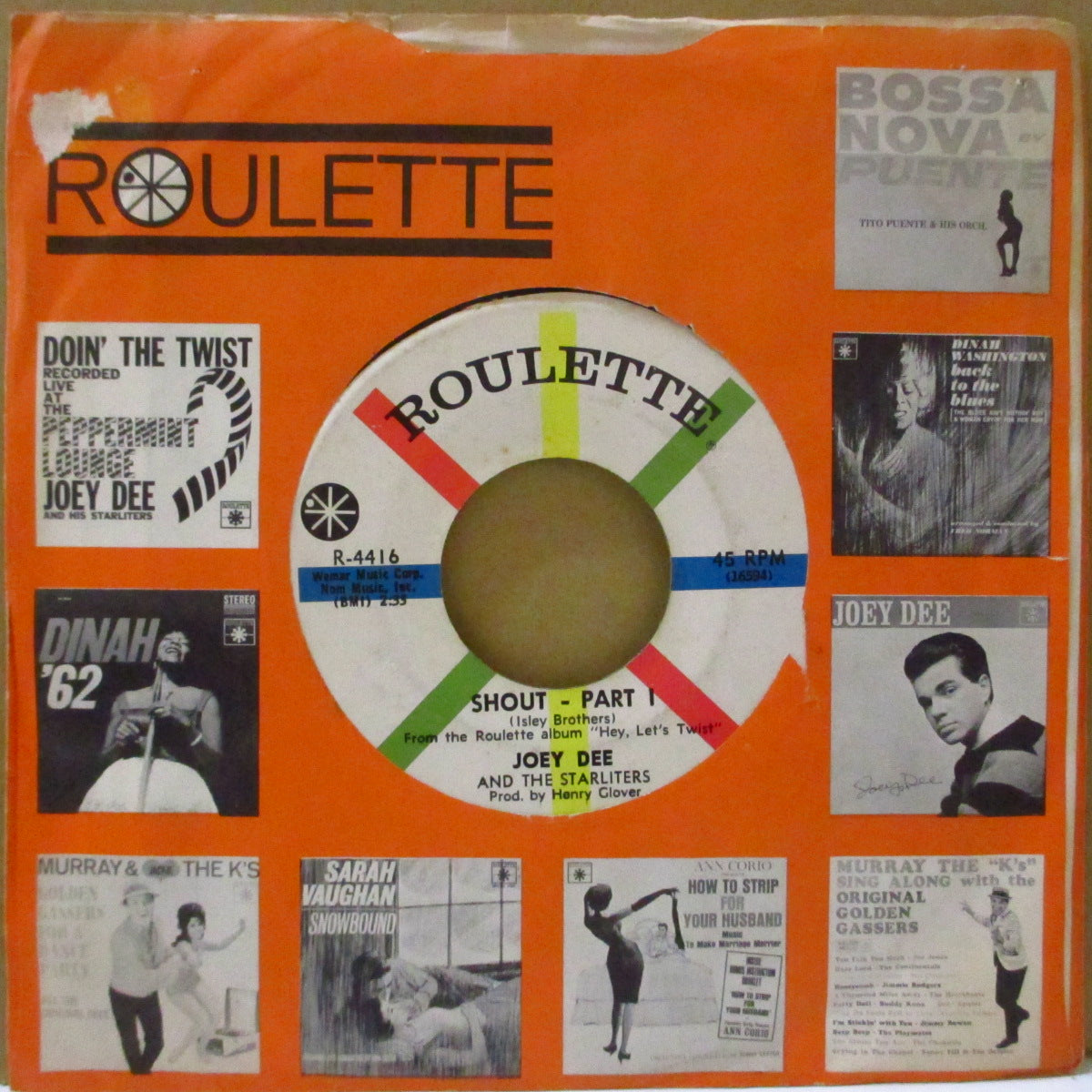 JOEY DEE & THE STARLITERS (ジョーイ・ディー & ザ・スターライターズ) - Shout (Part.1&2) (US オリジナル 7インチ+カンパニースリーブ)