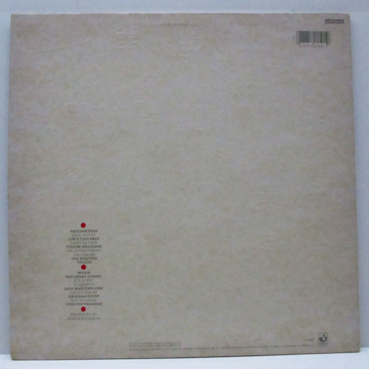 UNDERTONES, THE (ジ・アンダートーンズ) - Positive Touch (US オリジナル LP+インナー/エンボス加工ジャケ)'81年サード!