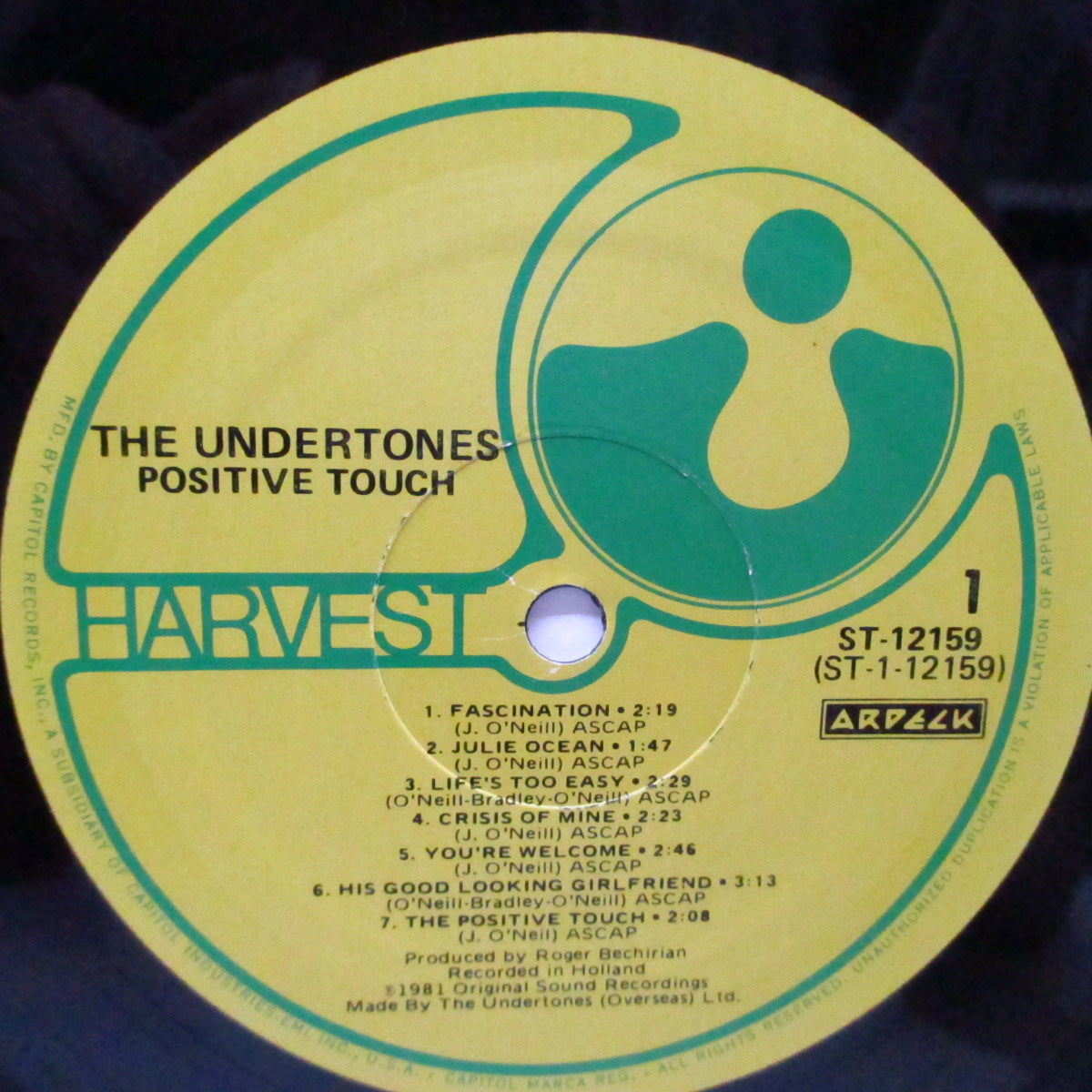UNDERTONES, THE (ジ・アンダートーンズ) - Positive Touch (US オリジナル LP+インナー/エンボス加工ジャケ)'81年サード!