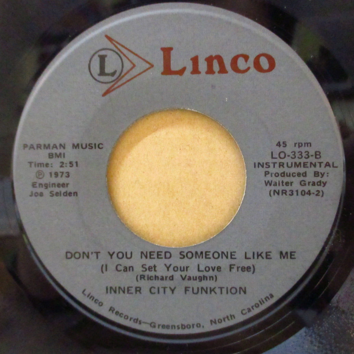 INNER CITY FUNKTION (インナーシティ・ファンクション) - Don't You Need Someone Like Me (US '73 オリジナル 7インチ)、ローファイ・ガレージ・ディープ・ファンク!