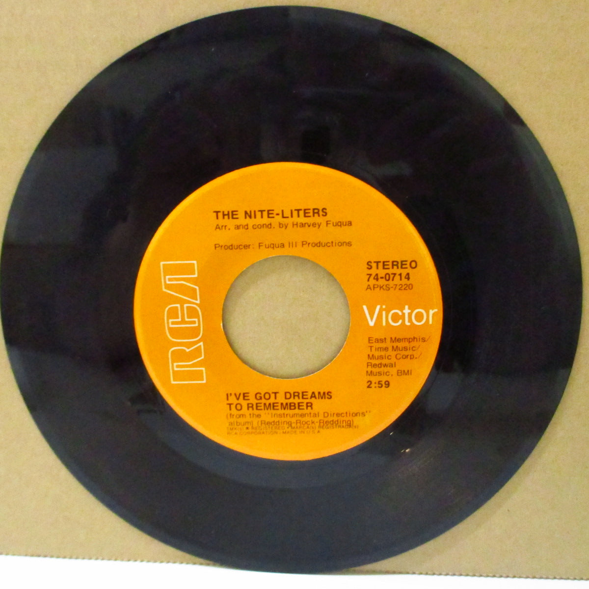NITE-LITERS, THE (ナイト・リッターズ) - I've Got Dreams To Remember (US '71 オリジナル 7インチ)オーティス・レディング'名曲のファンキーカヴァ!