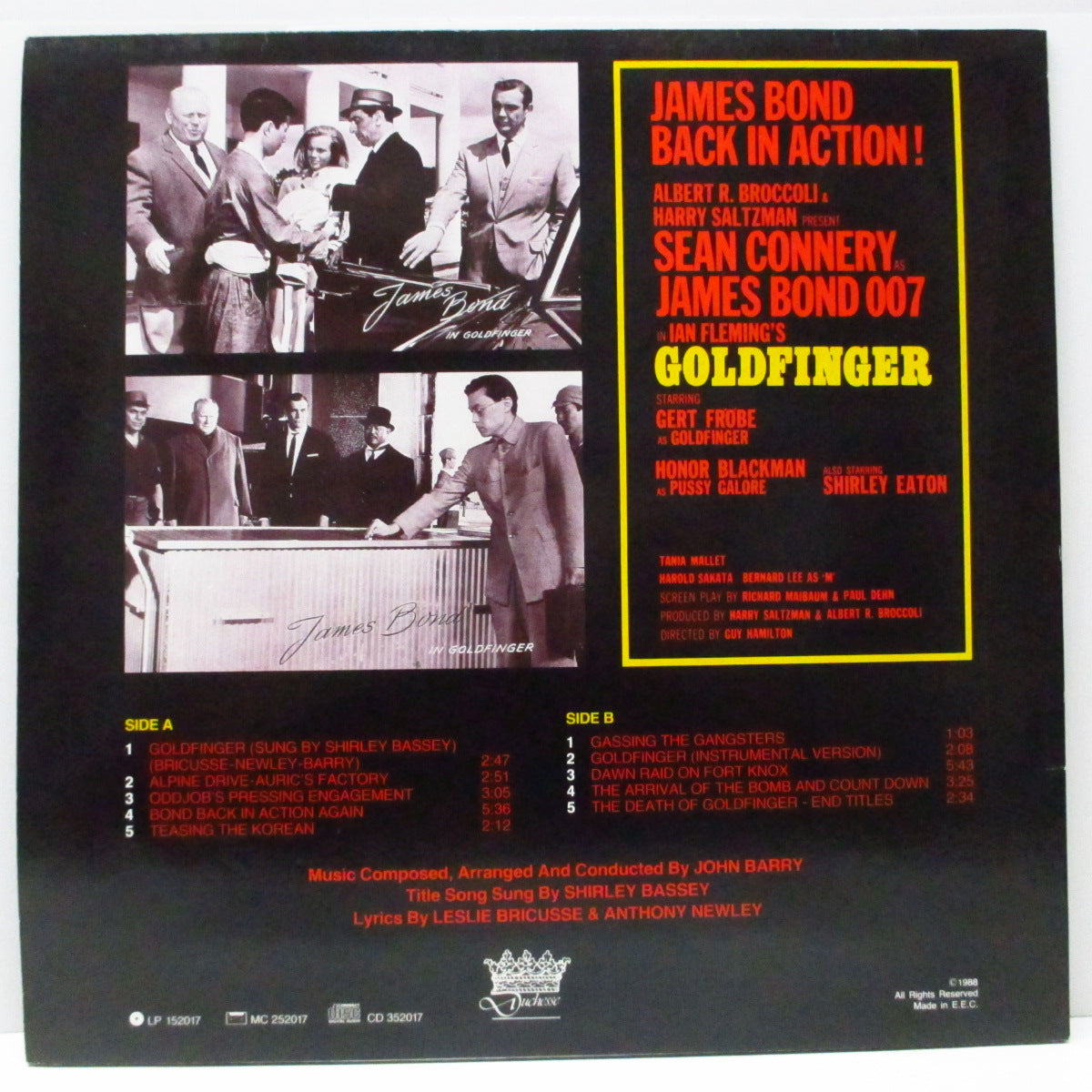 O.S.T. (映画『007 ゴールドフィンガー』サントラ盤!) - 007 / Goldfinger (EU '88 再発 LP+別デザインジャケ/Duchesse LP 152017)