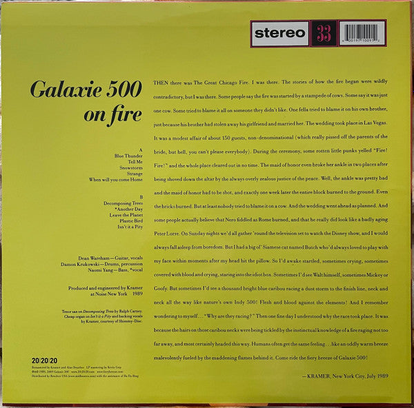 GALAXIE 500 (ギャラクシー500) - On Fire (US 正規限定リマスター再発 LP/NEW) '89年2ndアルバム