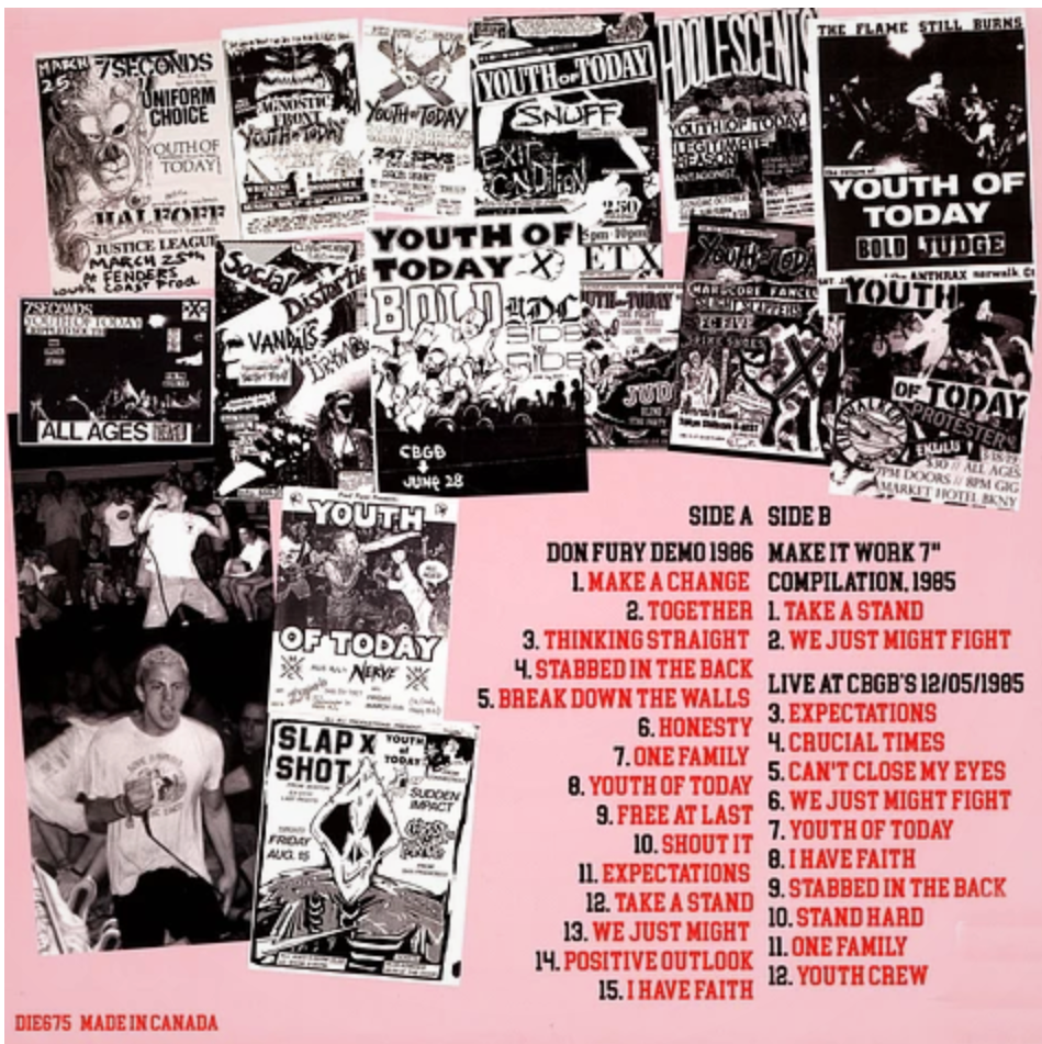 YOUTH OF TODAY (ユース・オブ・トゥデイ) - Breath Every Breath (Canada 限定プレス LP+ピンクジャケ/ New) レアトラック・コンピレーション !