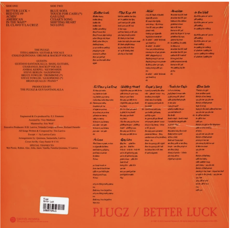 PLUGZ, THE (ザ・プラグズ) - Better Luck (OZ 限定プレス再発 LP/ New)