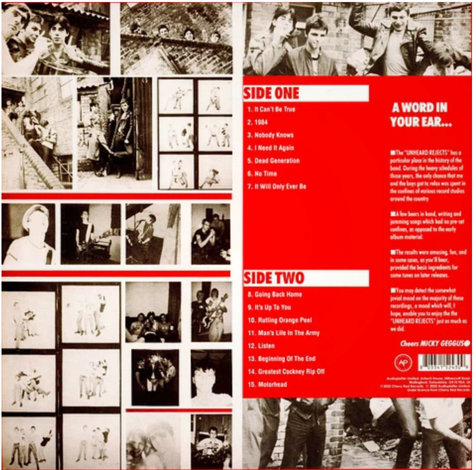 COCKNEY REJECTS (コックニー・リジェクツ) - Unheard Rejects 1979-1981 (UK 限定プレス再発 LP/ New)