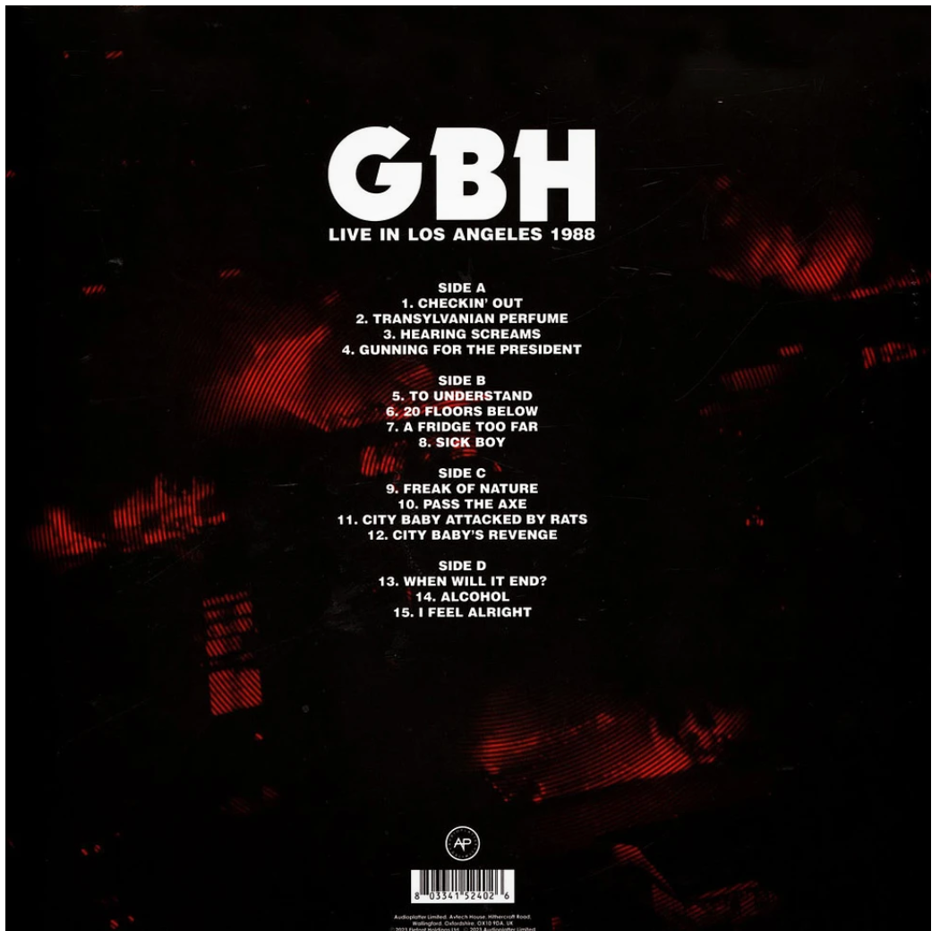 Charged G.B.H (チャージド G.B.H) - Live In Los Angeles 1988 (UK 限定再発「レッドヴァイナル」2xLP/ New)