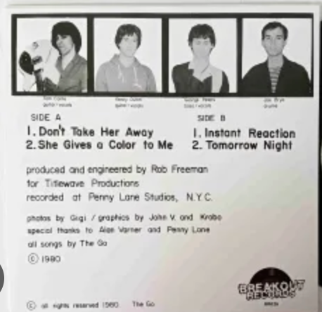 GO, THE (ザ ・ゴー) - Don't Take Her Away (Italy 「正規」限定再発 7"/ New) NYパワーポップ!'80年の唯一EP !