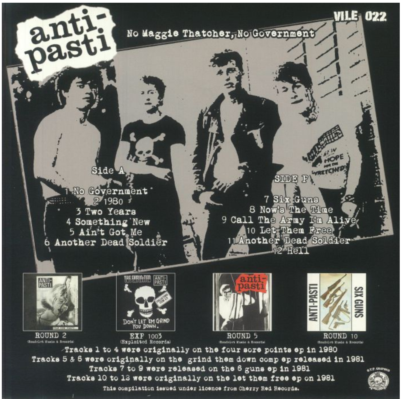 ANTI-PASTI (アンティ・パスティ) - No Maggie Thatcher, No Government (UK 限定「レッド&ブラックヴァイナル」LP+ポスター/ LP)