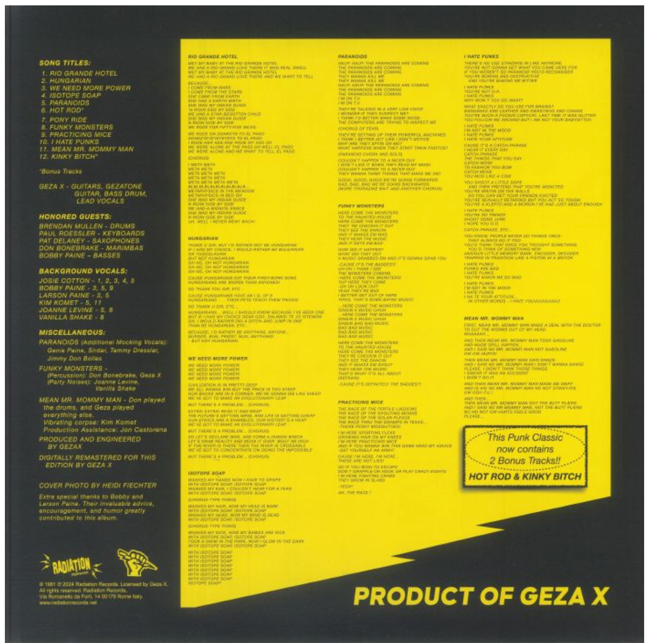 GEZA X (ギーザー・エックス) - You Goddam Kids! (Italy 限定再発「グリーンヴァイナル」LP/ New) ステッカー付き!