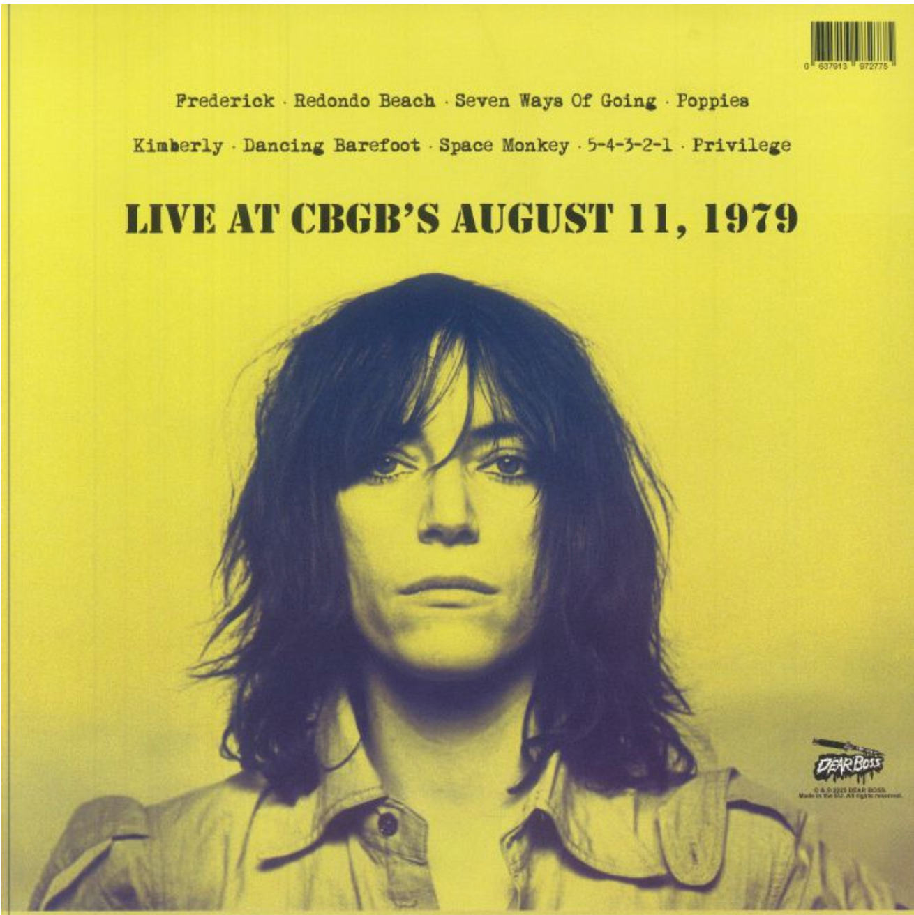 PATTI SMITH (パティ・スミス) - First We Take Manhattan (EU 300枚限定「イエローヴァイナル」LP/ New) '79年CBGB'Sでのライブ!