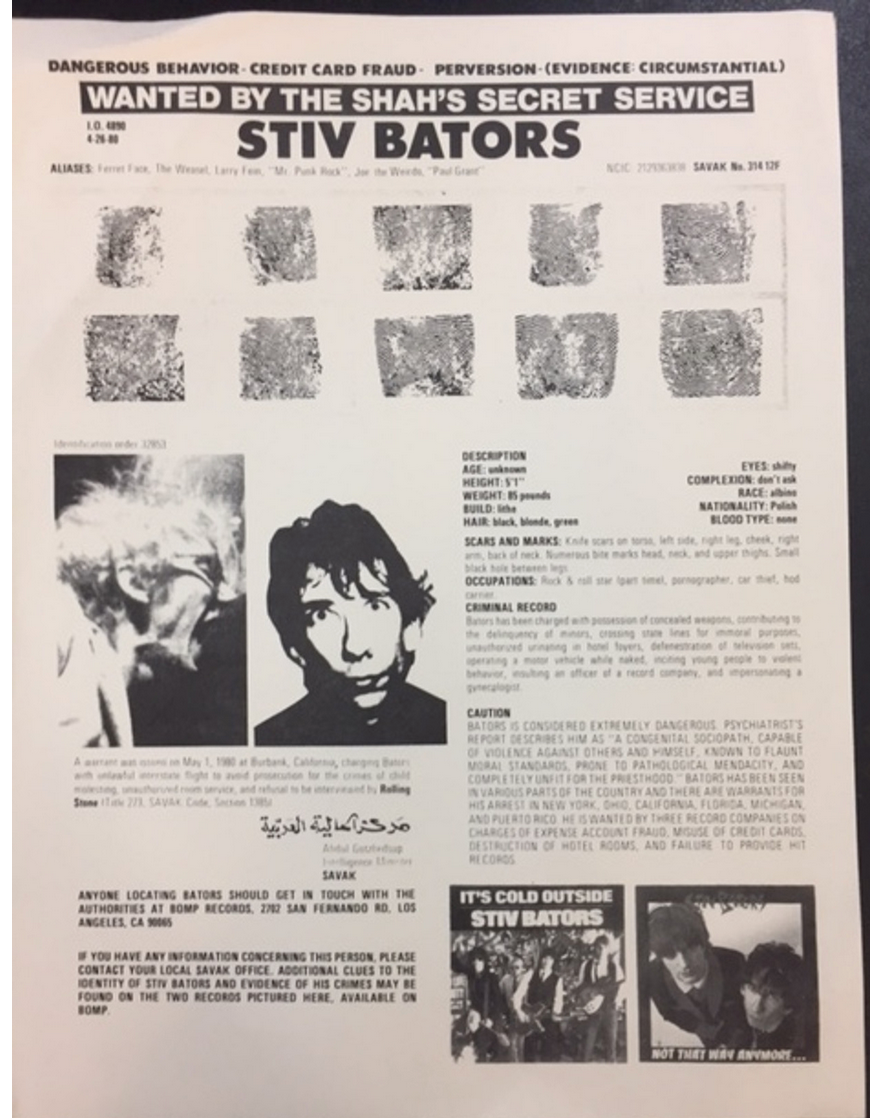 STIV BATORS (スティヴ・ベイターズ) - Disconnected - Stiv Set #3 (US 正規限定再発「ゴールドヴァイナル」LP+CD-R、ポスター、白黒写真、フライヤー2枚、アウタースリーブ/ New) 限定「米Bomp! ストアエディション」!
