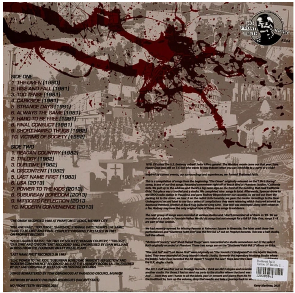 SHATTERED FAITH (シャッタードフェイス) - Victims Of Society 1980 - 2013 (UK 限定プレス LP/ New ) オレンジカウンティパンク !