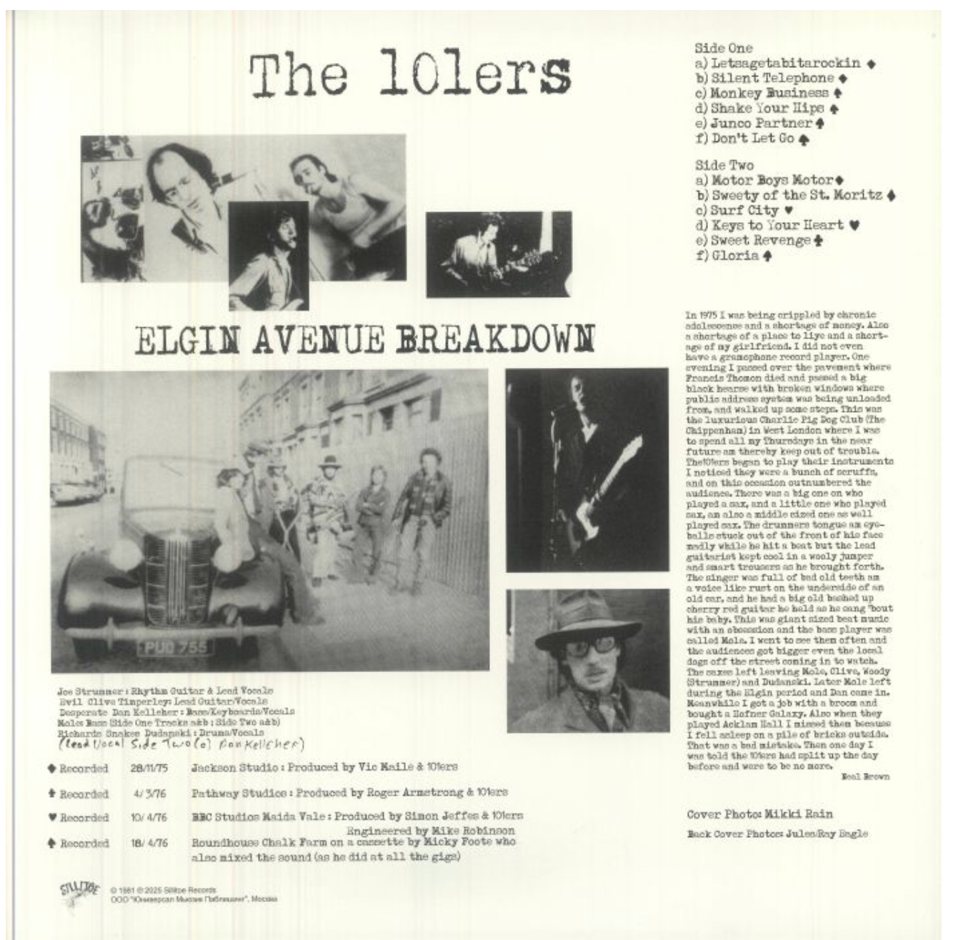 101'ERS, THE (ザ・ワンオーワナーズ) - Elgin Avenue Breakdown (Russia リプロ再発「500枚限定レッドヴァイナル」LP/ New) feat.ジョーストラマー!