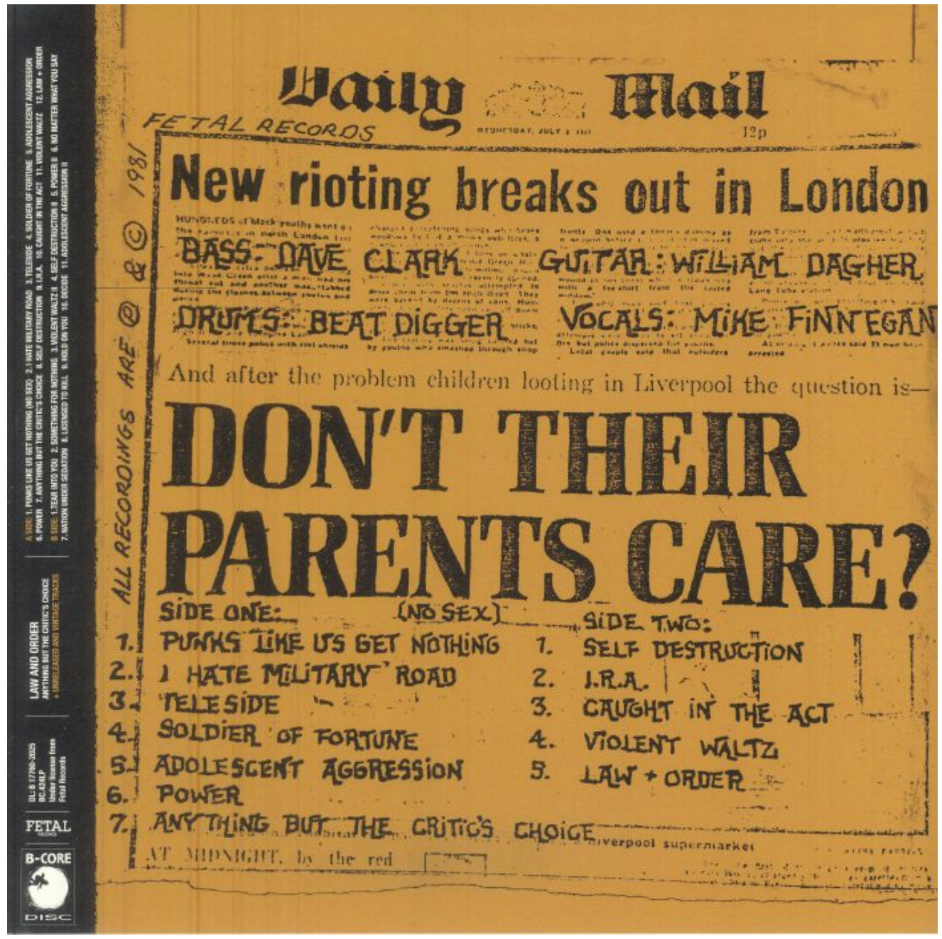LAW AND ORDER (ロウ・アンド・オーダー) - Anything But The Critic's Choice + Unreleased And Vintage Tracks (Spain 「正規」限定再発 LP/ New) '81年ボルチモアの高速ハードコア!