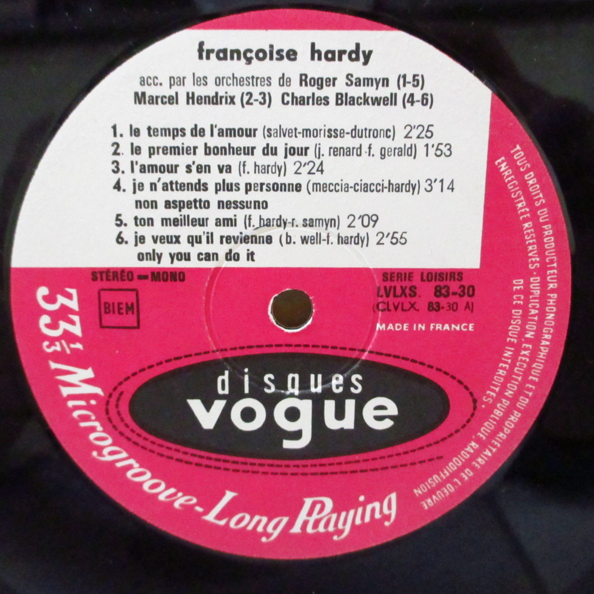FRANCOISE HARDY (フランソワーズ・アルディ) - Le Palmares (フランス '72 再発モノラル・ステレオ LP/表面コーティング折り返しジャケ) コンピレーション