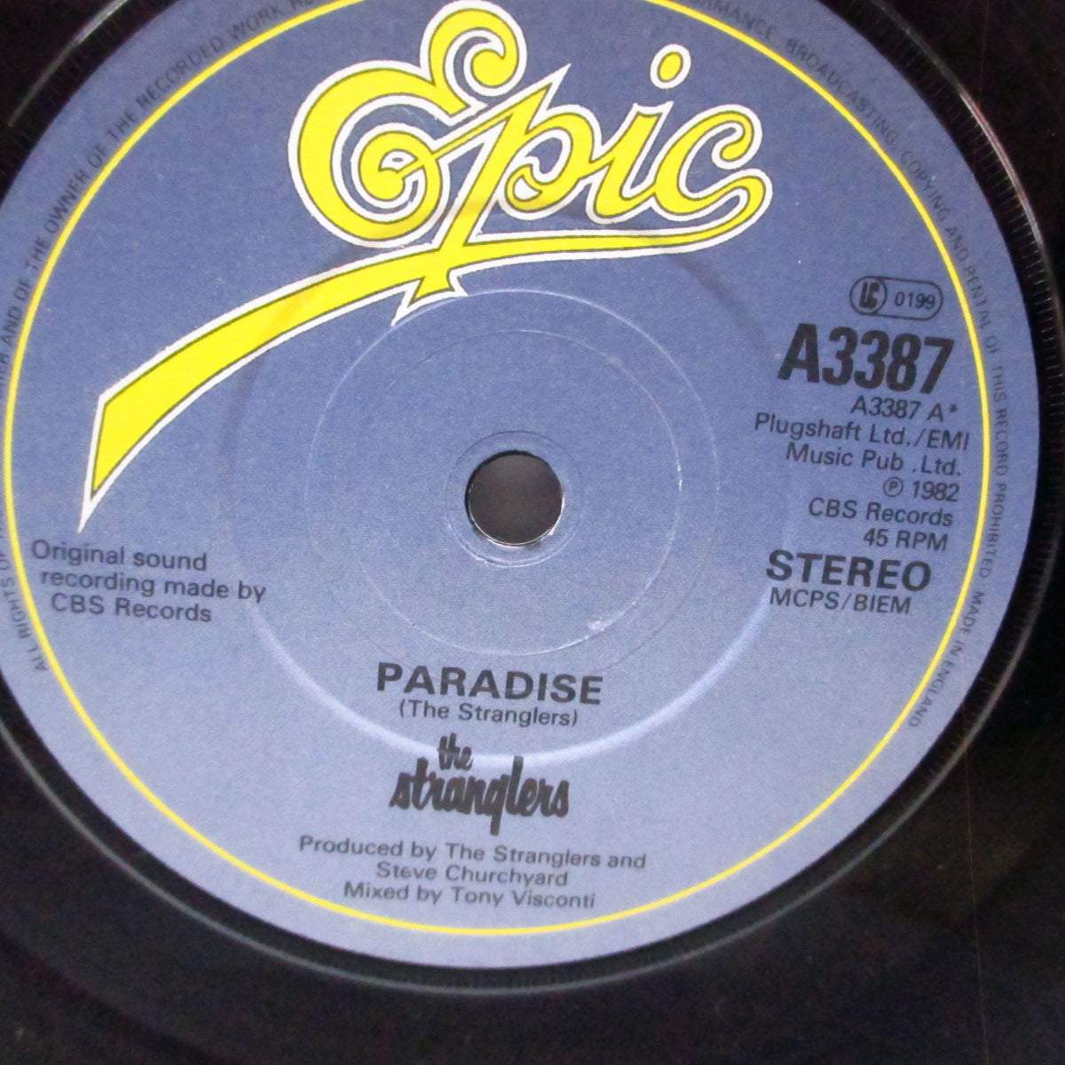 STRANGLERS, THE (ストラングラーズ ) - Paradise / Pawsher (UK オリジナル 7"/光沢ソフト紙折り返しジャケ) 紙ラベ Ver !