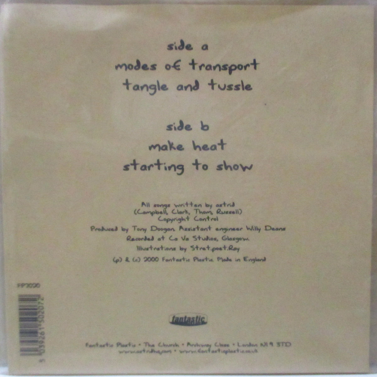 ASTRID (アストリッド) - Modes Of Transport EP (UK 500枚限定クリアヴァイナル 7インチ-EP+マット固紙ジャケ, レアステッカー付きPVC) '98年EP