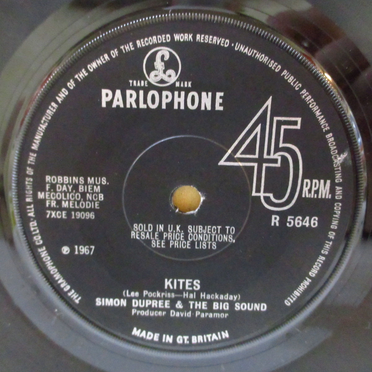 SIMON DUPREE & THE BIG SOUND (サイモン・デュプリー&ザ・ビッグ・サウンド) - Kites (UK '67 オリジナル「フラットセンター」 7インチ+カンパニースリーブ)サイケ・ポップ名曲!