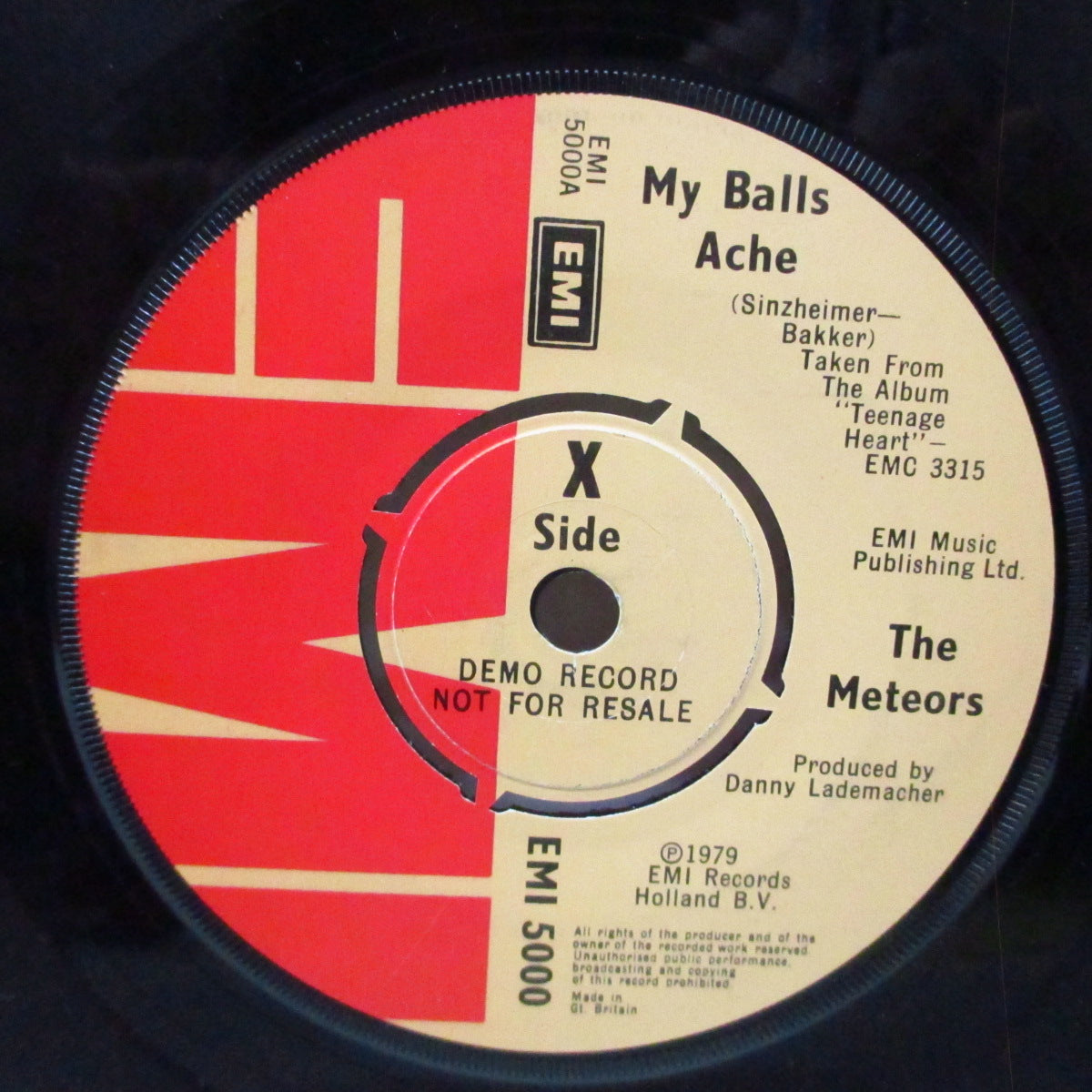 METEORS, THE (ザ ・メテオス) - My Balls Ache (UK プロモ 7"/カンパニースリーブ) オランダのパンク〜ニュー ウェーブバンド !