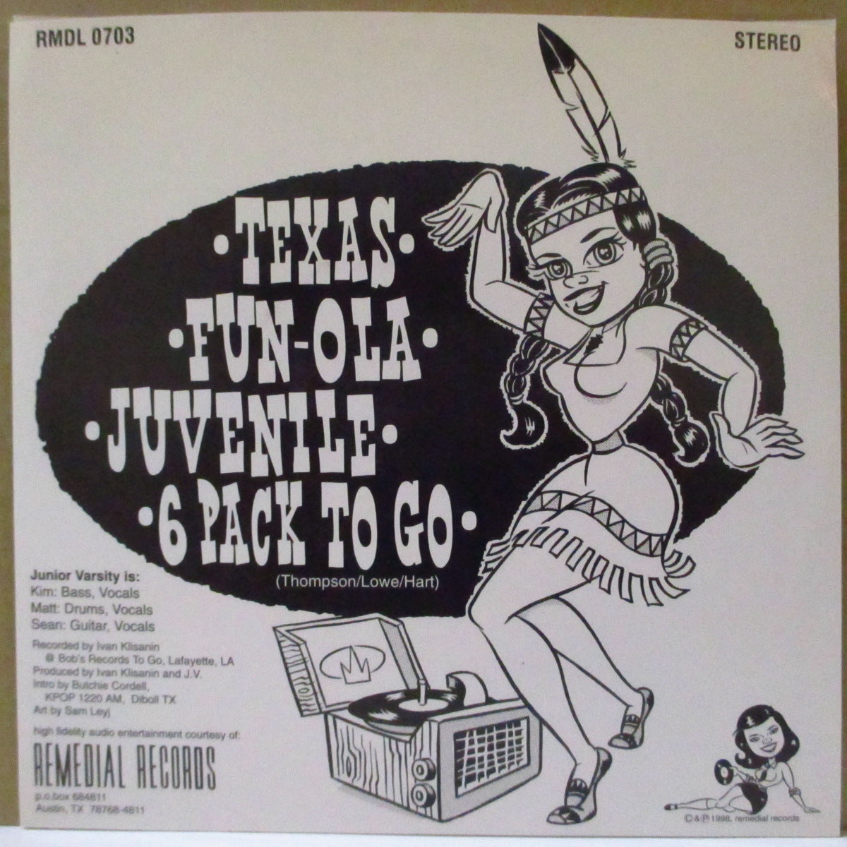 JUNIOR VARSITY (ジュニア・ヴァーシティ) - Juvenile (US '98 オリジナル4曲入り「黒盤」 7インチ+ミニインサート/光沢ソフト紙ジャケ)