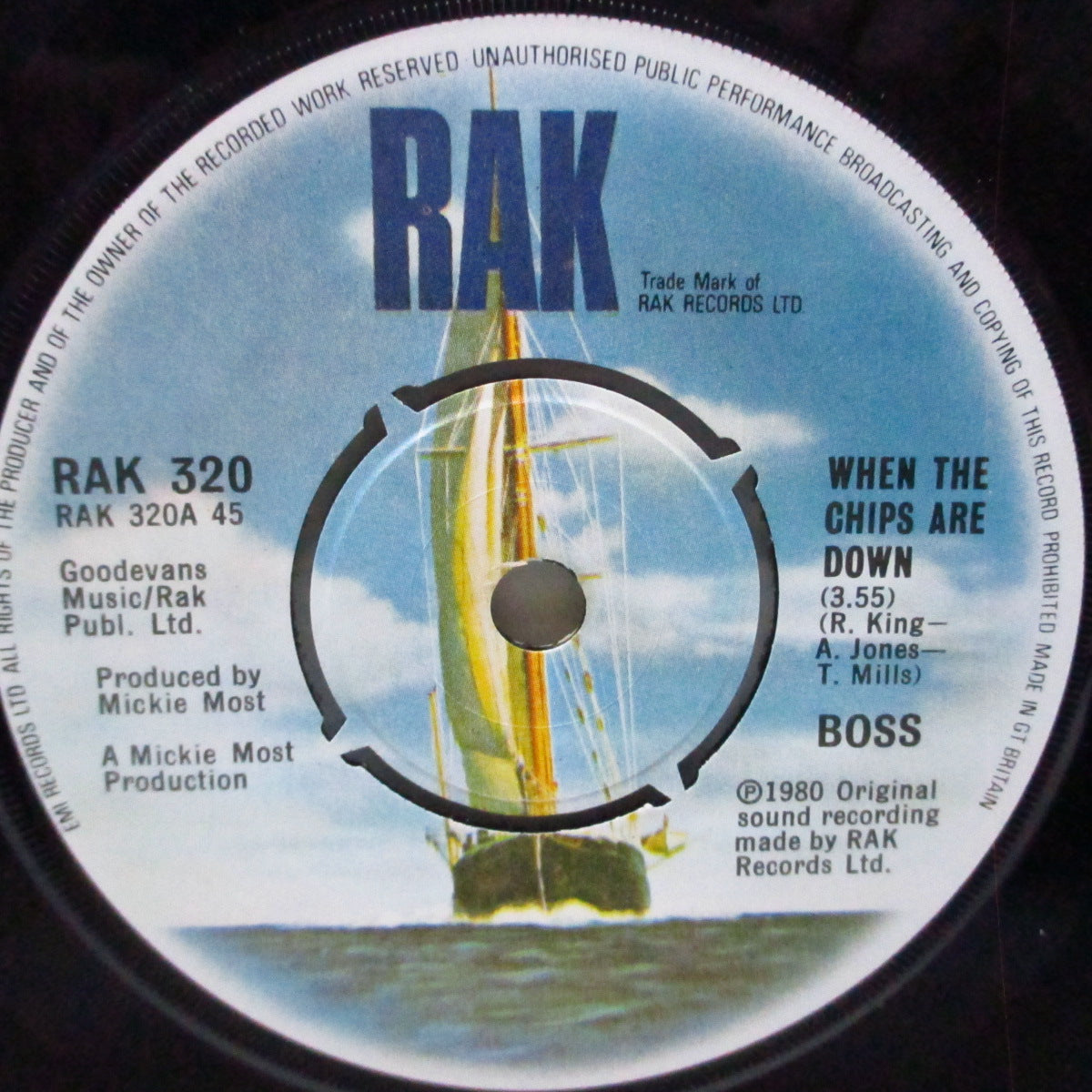 BOSS (BOFF) (ボス) - When The Chips Are Down (UK オリジナル 7"/沢ソフト紙折り返しジャケ) 80's UKスカ!