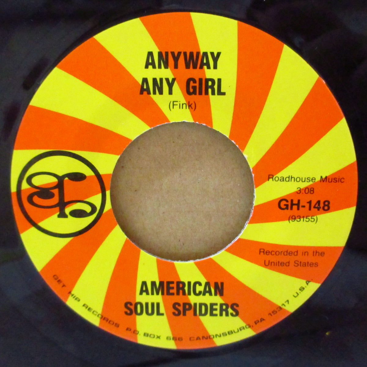 AMERICAN SOUL SPIDERS (アメリカン・ソウル・スパイダース) - Anyway Any Girl (US '92 オリジナル「黒盤」 7インチ/光沢固紙ジャケ)