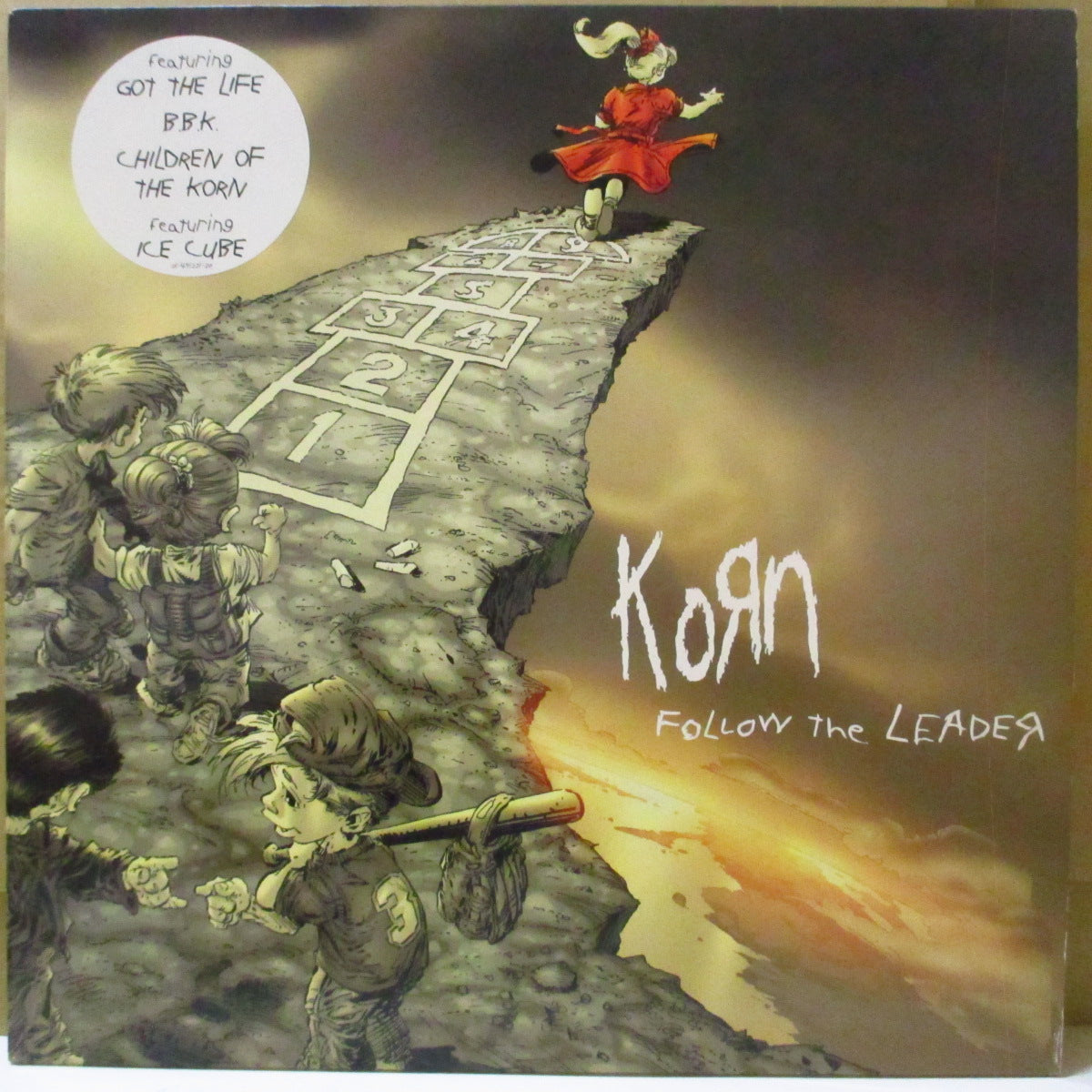 KORN (コーン) - Follow The Leader (EU オリジナル 2xLP+ソフト紙インナー/レアステッカー付き光沢ジャケ) '98年3rdアルバム