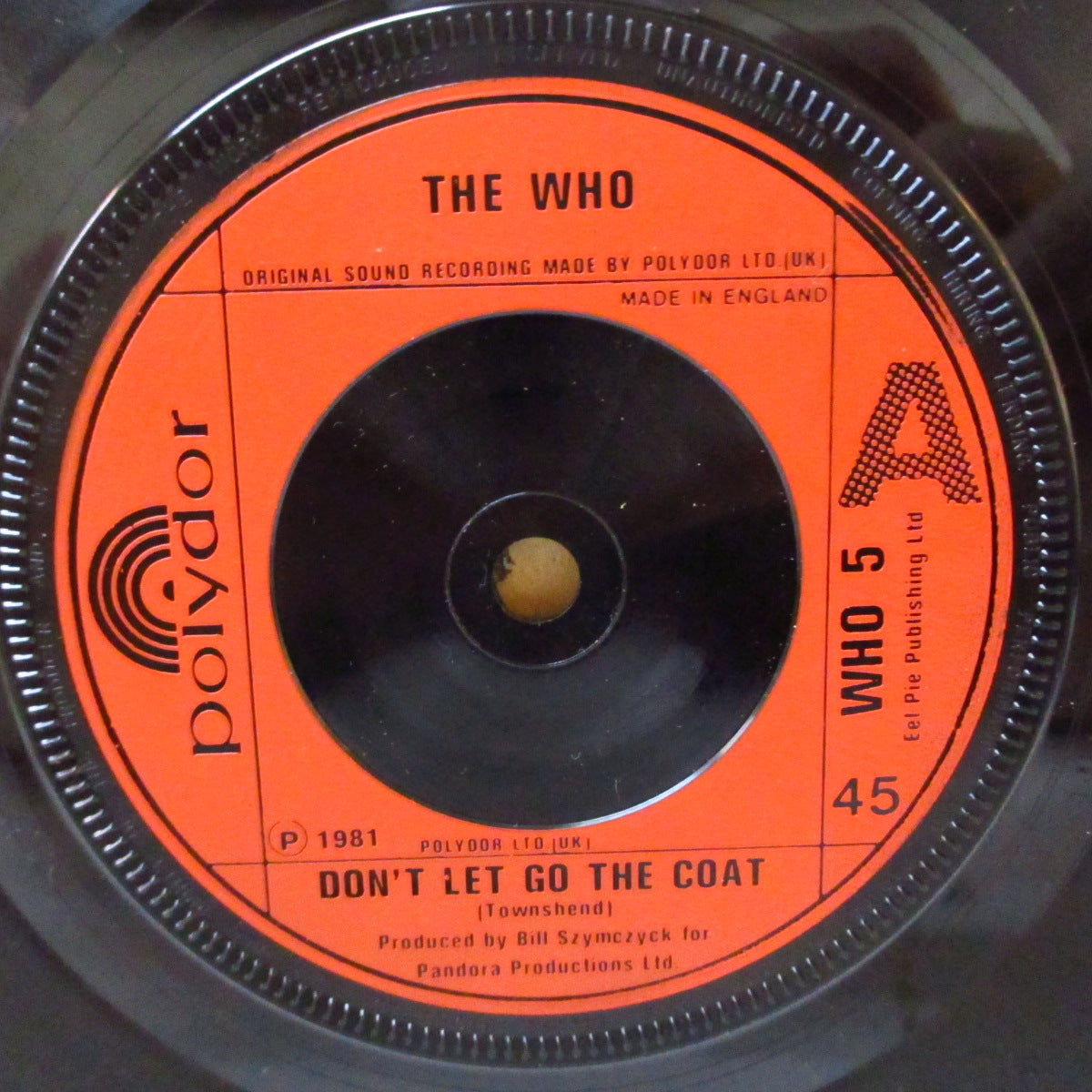 WHO (フー) - Don't Let Go The Coat (UK '81 オリジナル 7インチ+光沢折り返しジャケ)