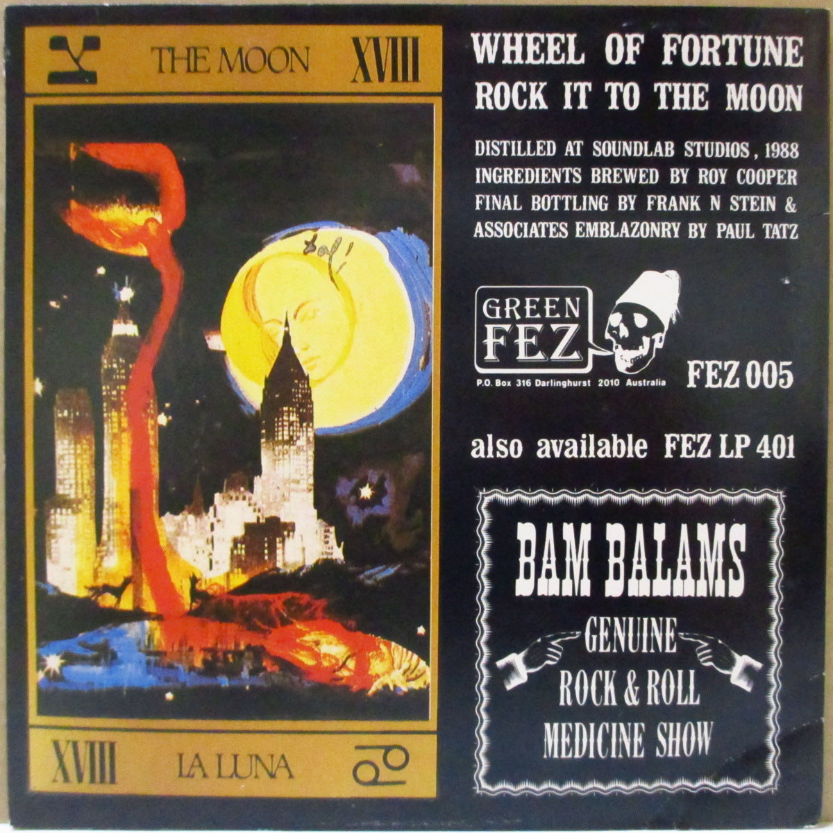 BAM BALAMS, THE (ザ・バム・バラムス) - Wheel Of Fortune (OZ '88 オリジナル「黒盤」 7インチ/光沢固紙ジャケ)