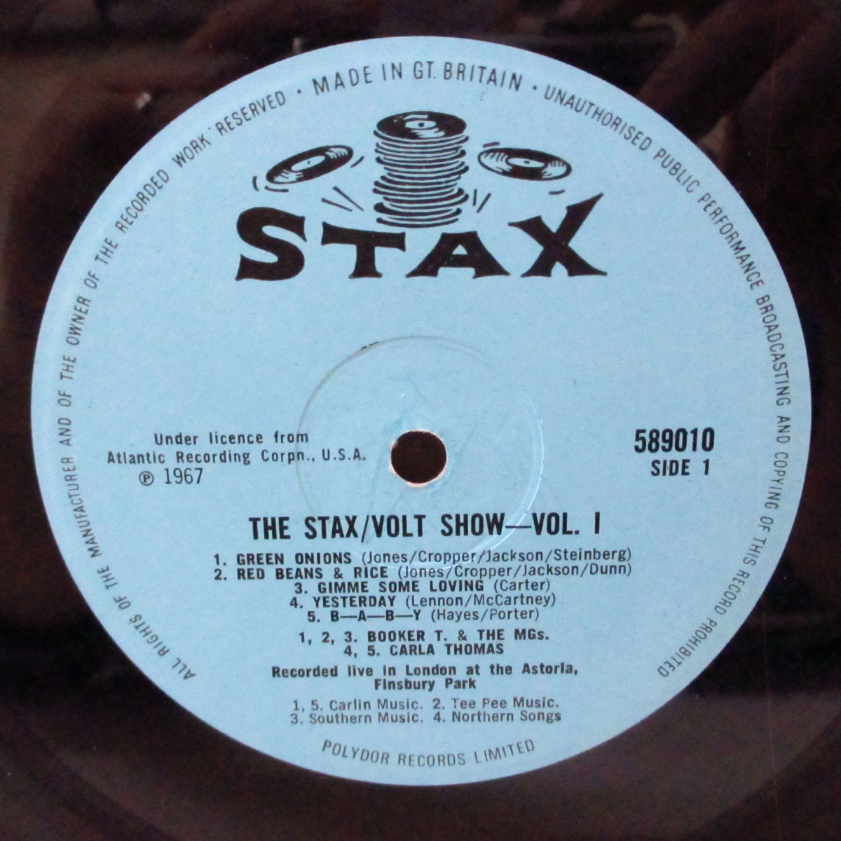V.A. (Stax、Volt社アーティストのロンドン・ライブ収録シリーズ) - The Stax - Volt Tour In London 1 (UK '67 オリジナル・モノラル LP/表面コーティング・ジャケ)