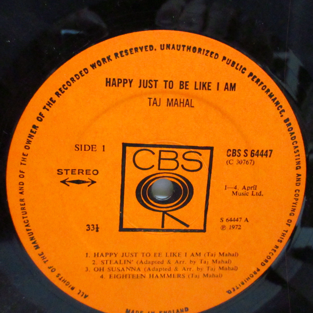 TAJ MAHAL (タジ・マハール) - Happy Just To Be Like I Am (UK オリジナル LP/見開ジャケ)
