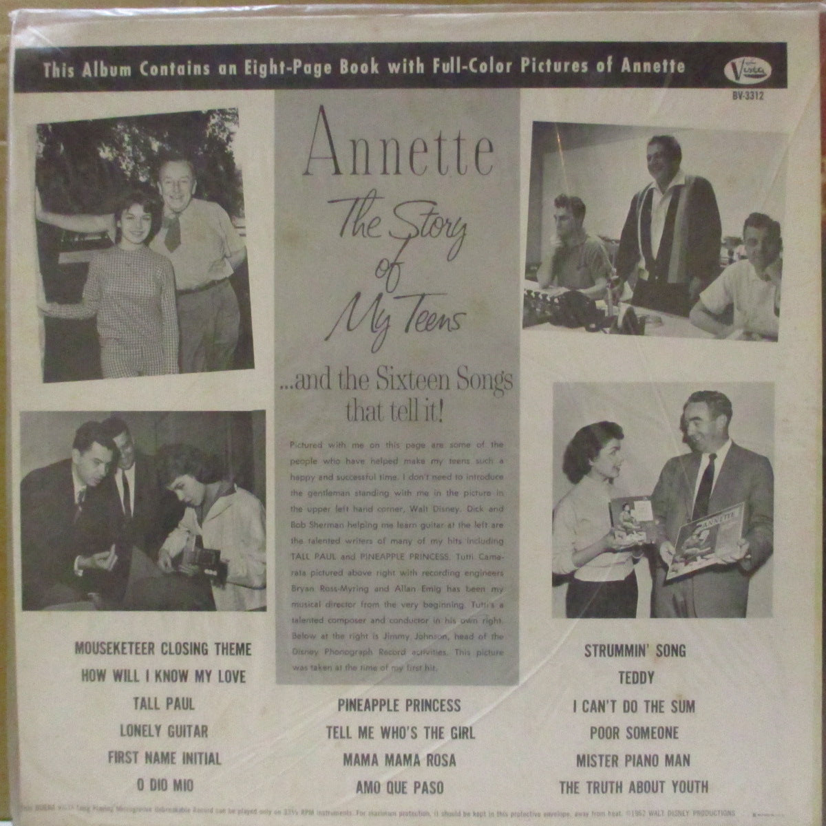 ANNETTE (アネット) - The Story Of My Teens (US '62 オリジナル・モノラル LP/8ページ綴じ込みカラーブックレット付き見開きジャケ)ベスト全16曲、奇跡のデッドストック!