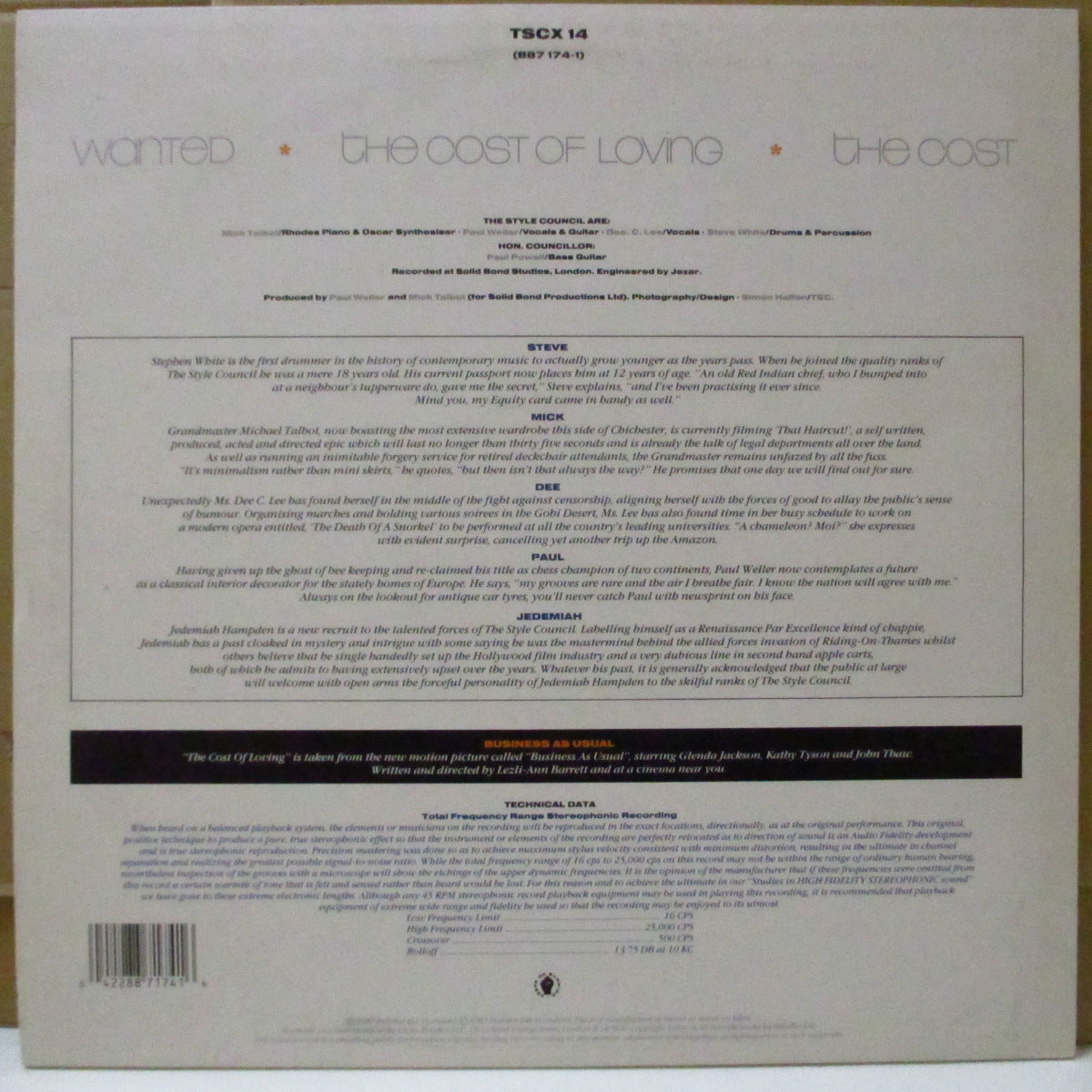STYLE COUNCIL, THE (スタイル・カウンシル) - Wanted +2 (UK オリジナル 12インチ+光沢インナー/表面光沢ジャケ)